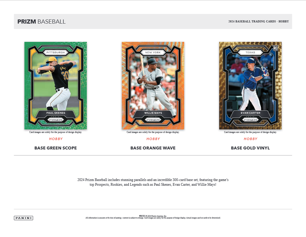 2024 Panini Prizm Baseball Hobby 12 Box Case